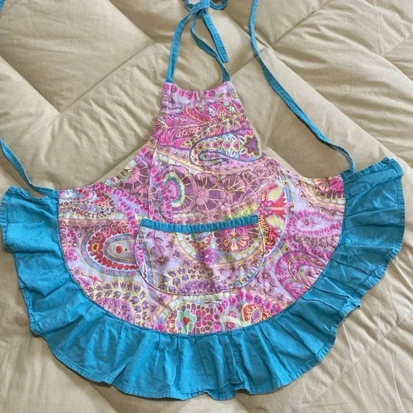 Lunalay Children’s Pink, Purple & Teal Apron - Picture 2 of 11